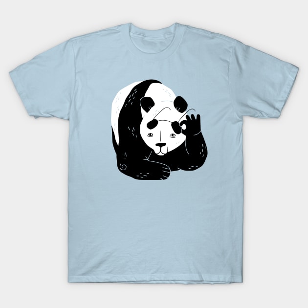 Panda Glasses T-Shirt by obinsun